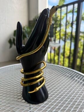 Gold Snake Coil Bracelet/Necklace - Sculptural Wrap